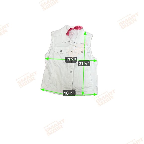 White Denim Vest "What Would Dolly Do?" Embroidery On Back Sleeveless Size M - Picture 4 of 16